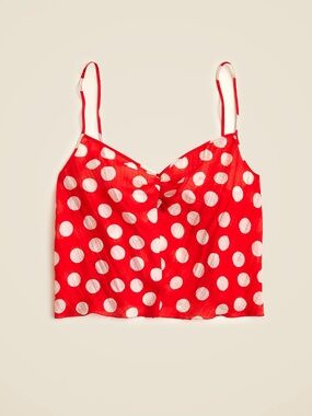 J. Crew Crinkled camisole in dot print